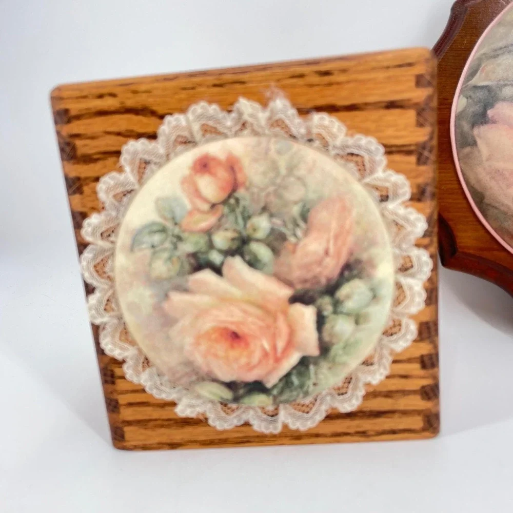 Plum Pretty Floral Cottagecore Wall Decor Tissue‎ Box Set Pebble Crinkle Texture